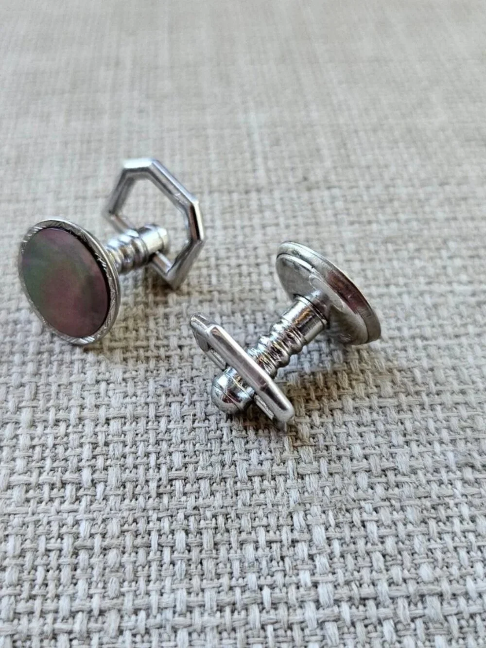 Vintage Cufflinks Men Fashion Jewelry Silver Tone Shirt Cuff Links Stud